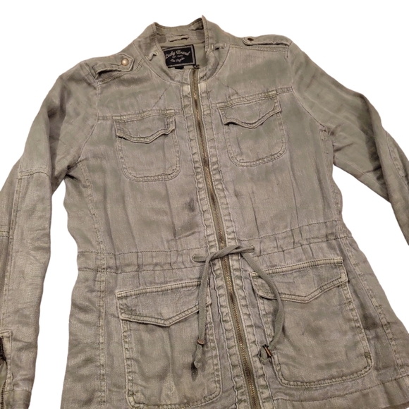 Lucky brand army style linen jacket size small - Picture 3 of 8